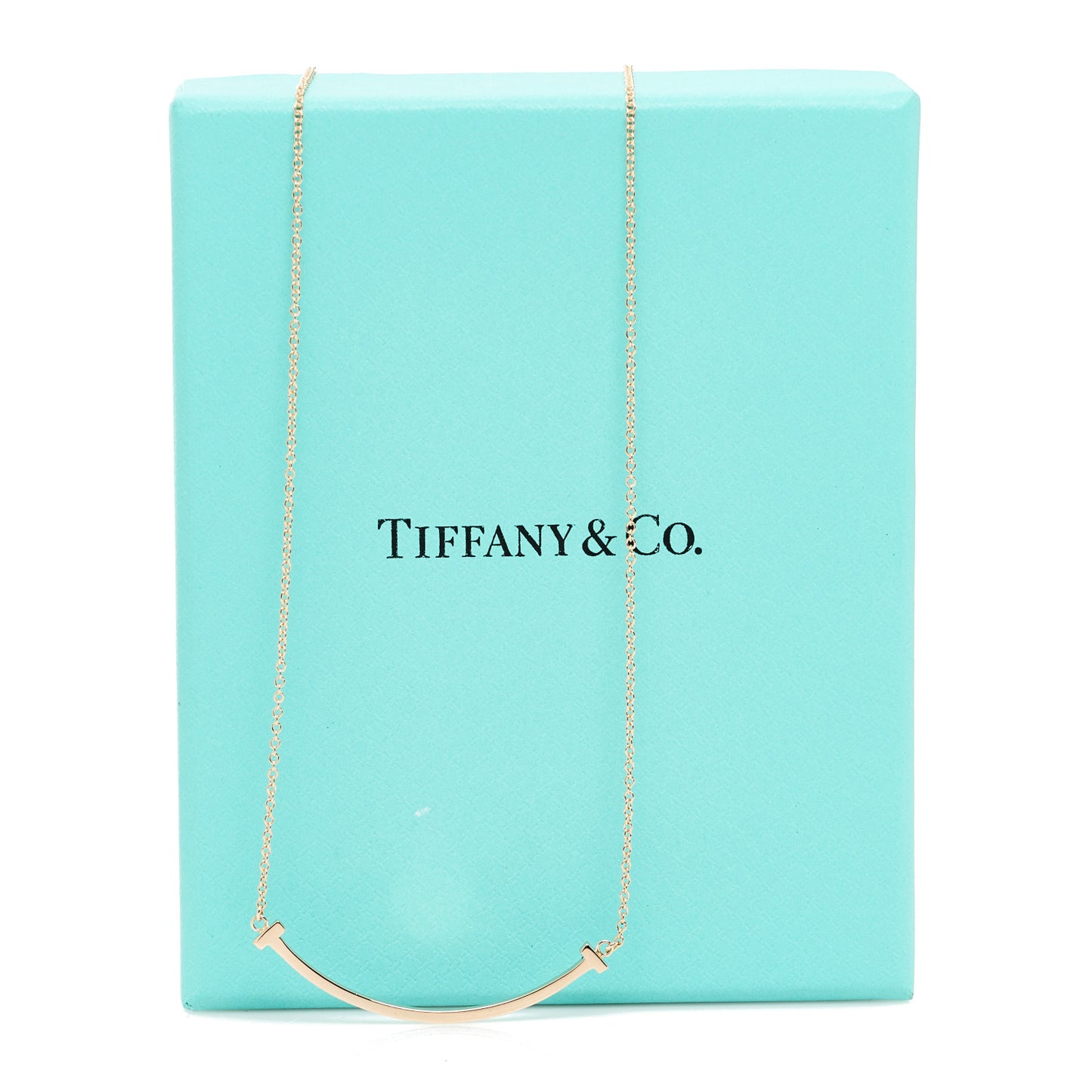 18K Rose Gold Small T Smile Pendant Necklace