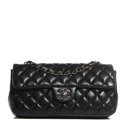 Chanel Lambskin Quilted East West Flap Black 1 of 8
