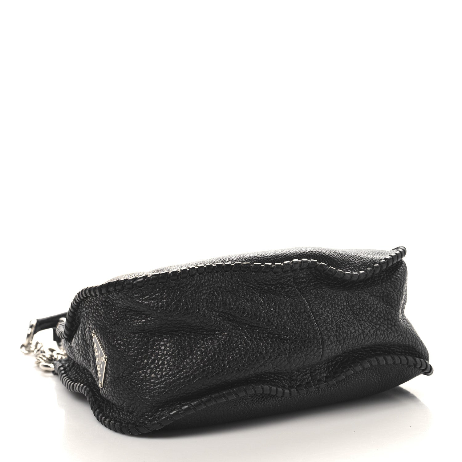 Prada Vitello Daino Chain Braided Hobo Black 4 of 11