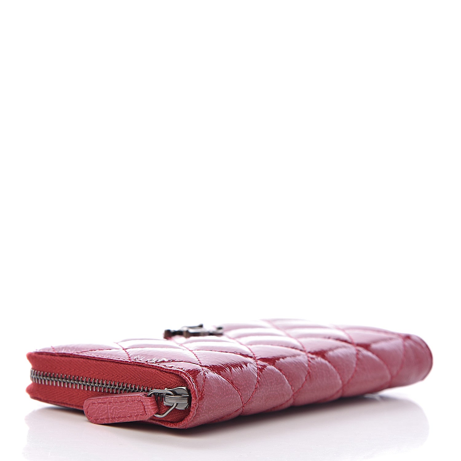 Chanel Patent Goatskin Paris Dallas Zip Around Wallet Red 4 of 9