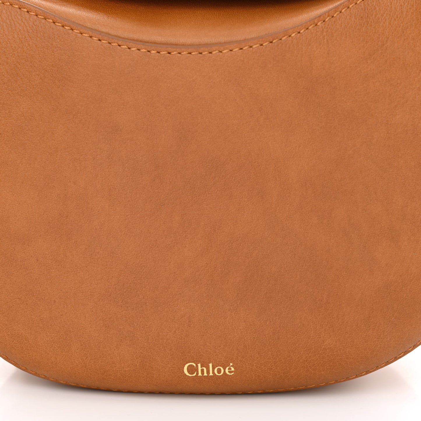 Small Grain Calfskin Kiss Bag Arizona Brown