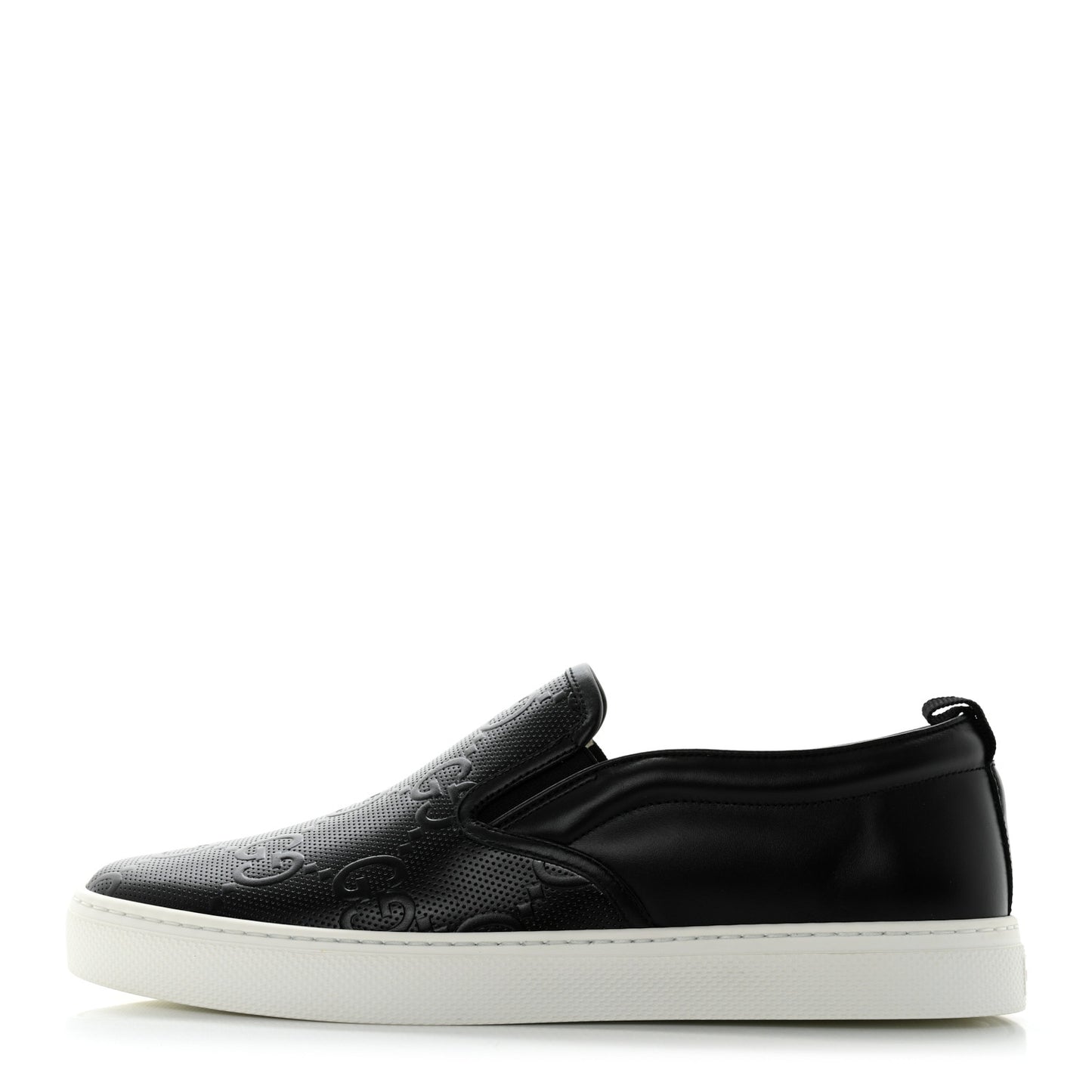 Calfskin GG Tennis Embossed Mens Dublin Slip On Sneakers 9.5 Black