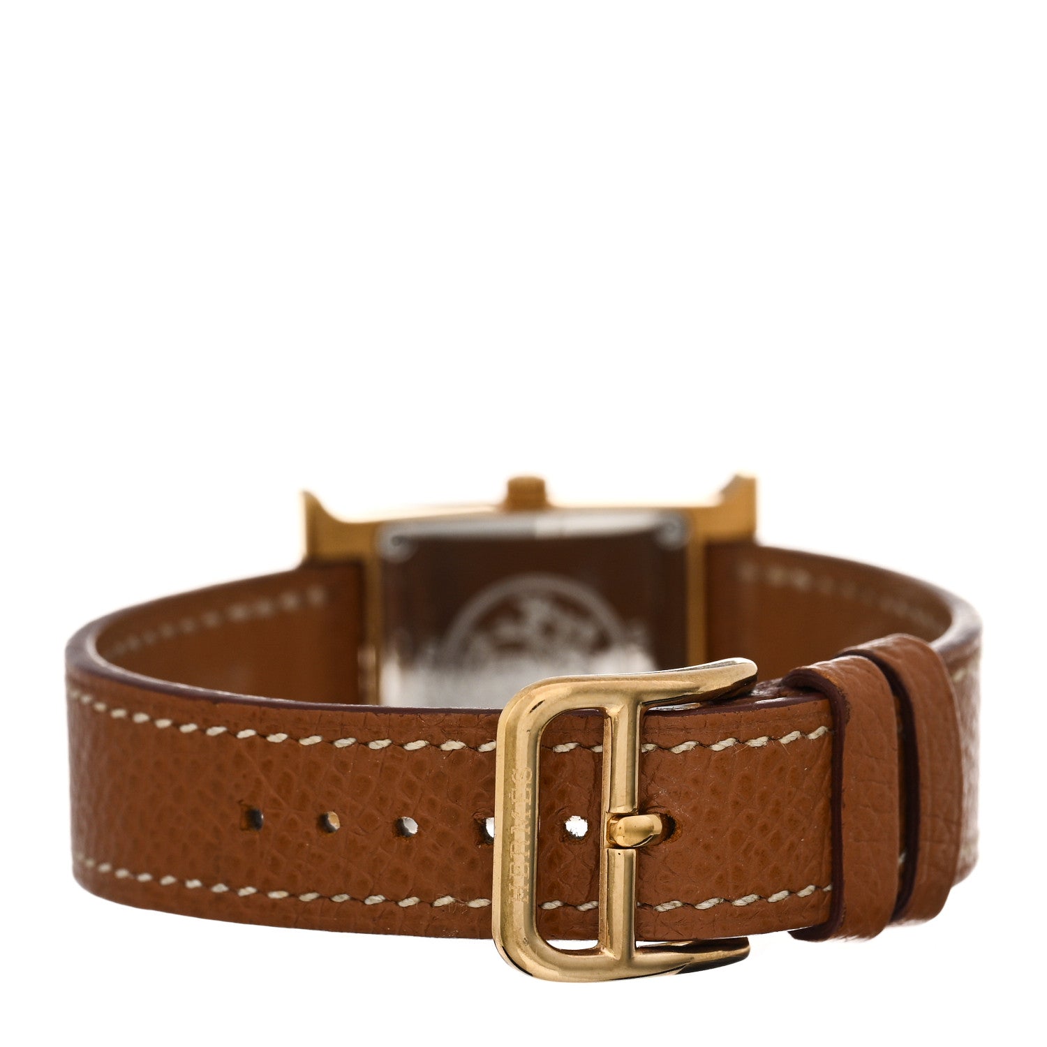 Hermes Stainless Steel Epsom 21mm Heure H Hour Quartz Watch Gold 3 of 4