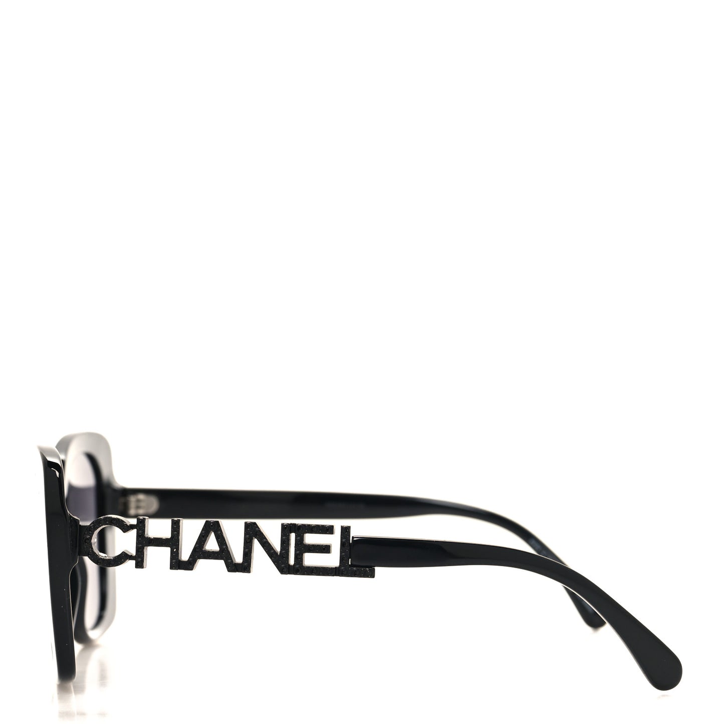 Acetate Strass Polarized Square Sunglasses 5422-B Black
