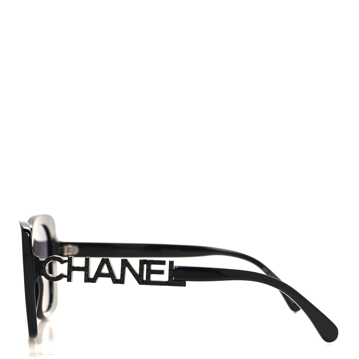 Chanel Acetate Strass Polarized Square Sunglasses 5422-B Black 3 of 7