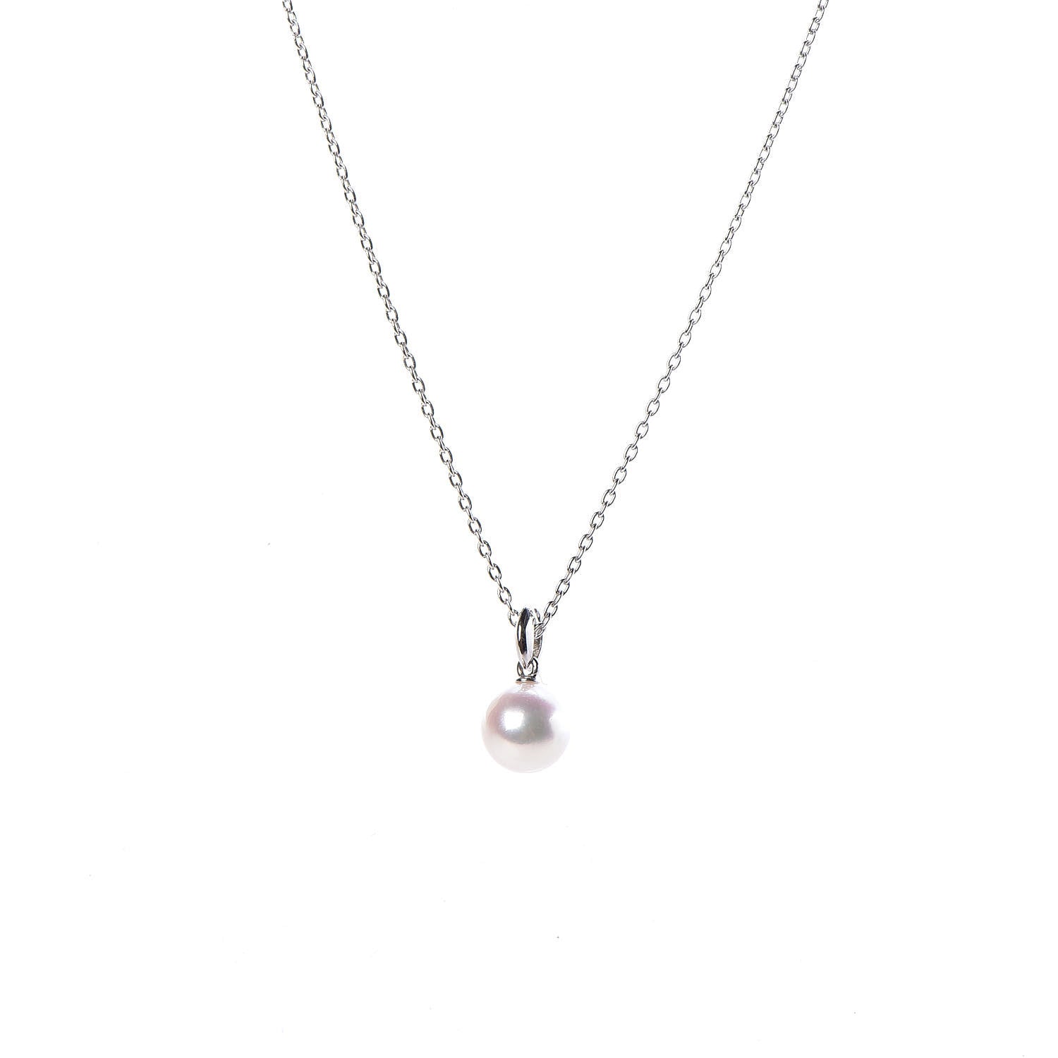 Mikimoto 18K White Gold Akoya Pearl 6.5-7mm Pendant Necklace 4 of 7
