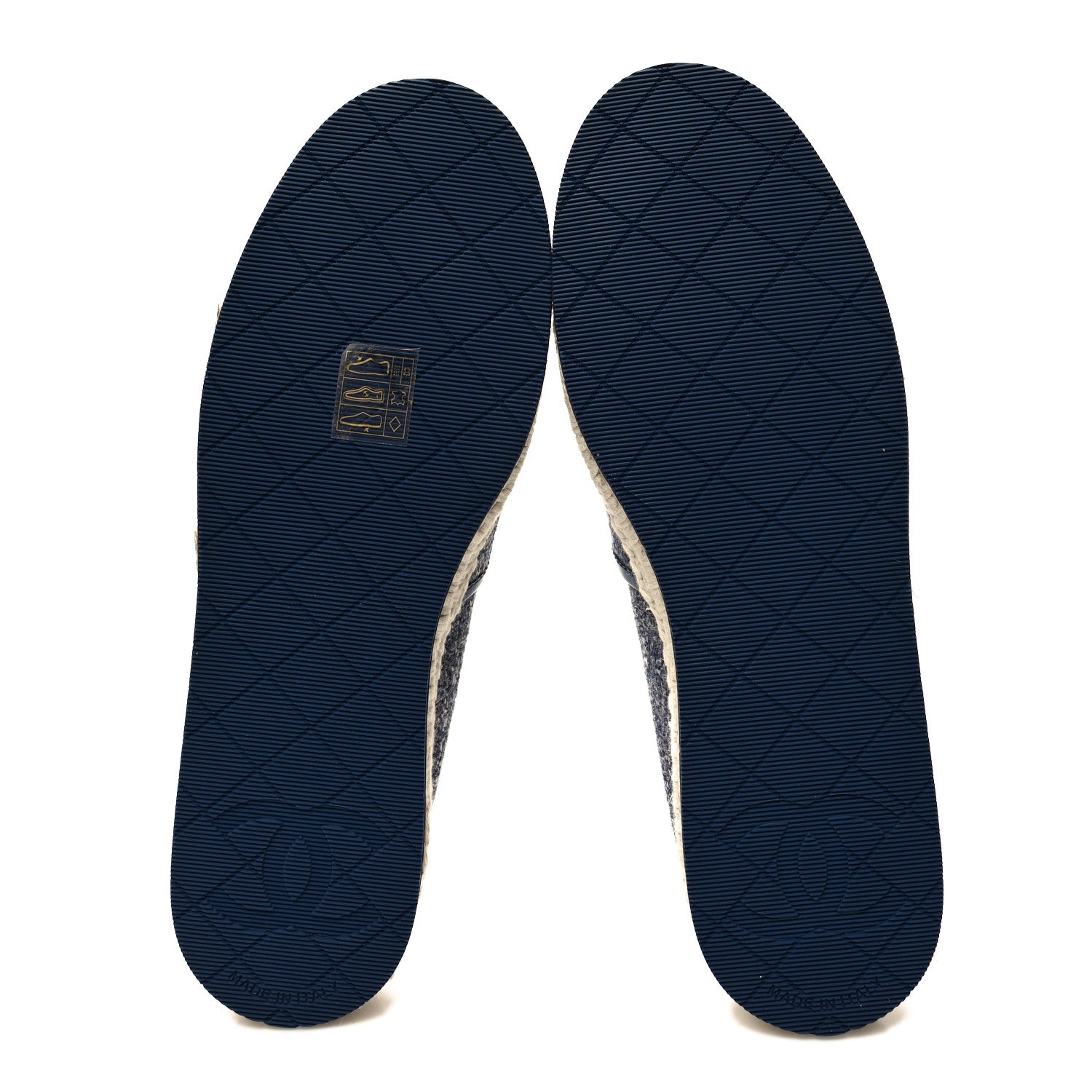 Chanel Fabric Patent Calfskin CC Espadrilles 38 Blue 5 of 8
