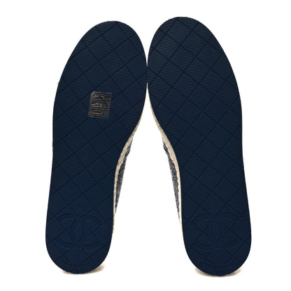 Chanel Fabric Patent Calfskin CC Espadrilles 38 Blue 5 of 8