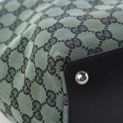 Gucci Monogram Large Eclipse Tote Green Black 10 of 16
