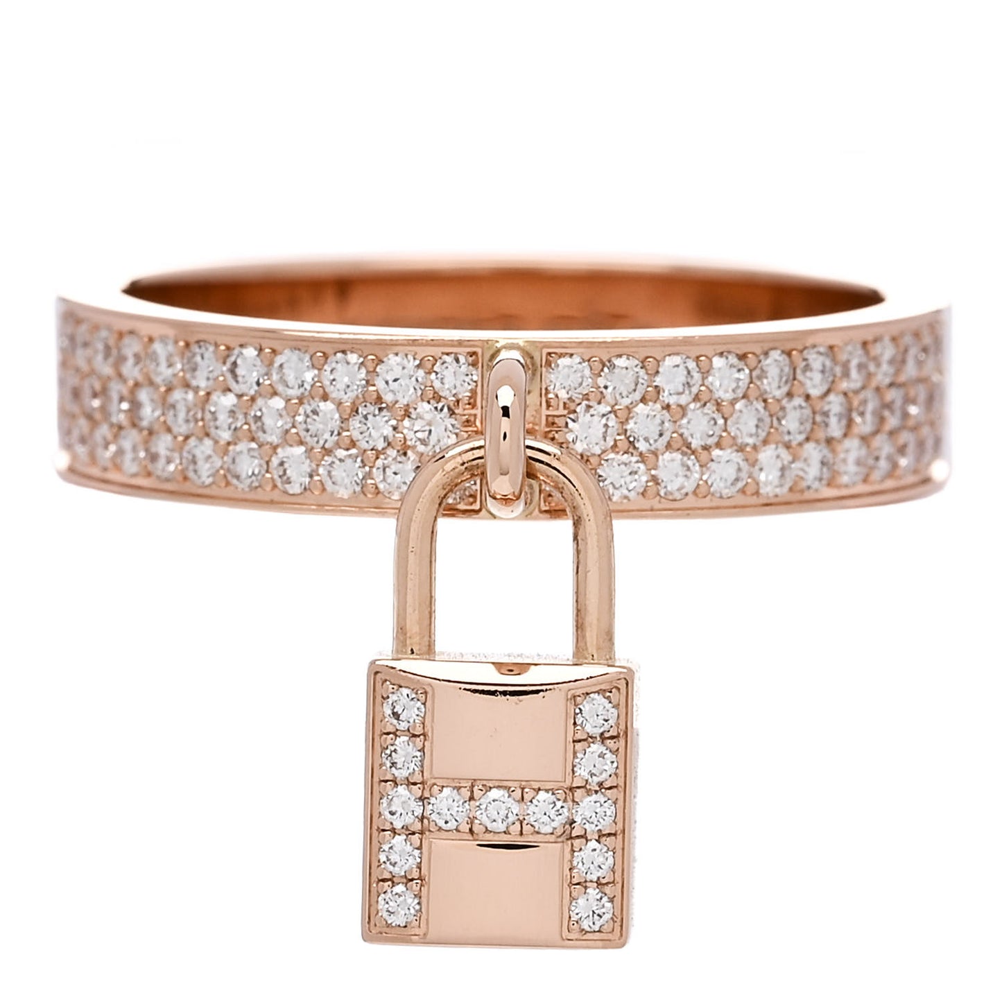 18K Rose Gold Diamond MM Kelly Clochette Ring 56 7.5
