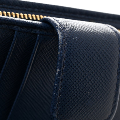 Prada Saffiano Metal Compact Wallet Bluette 14 of 15