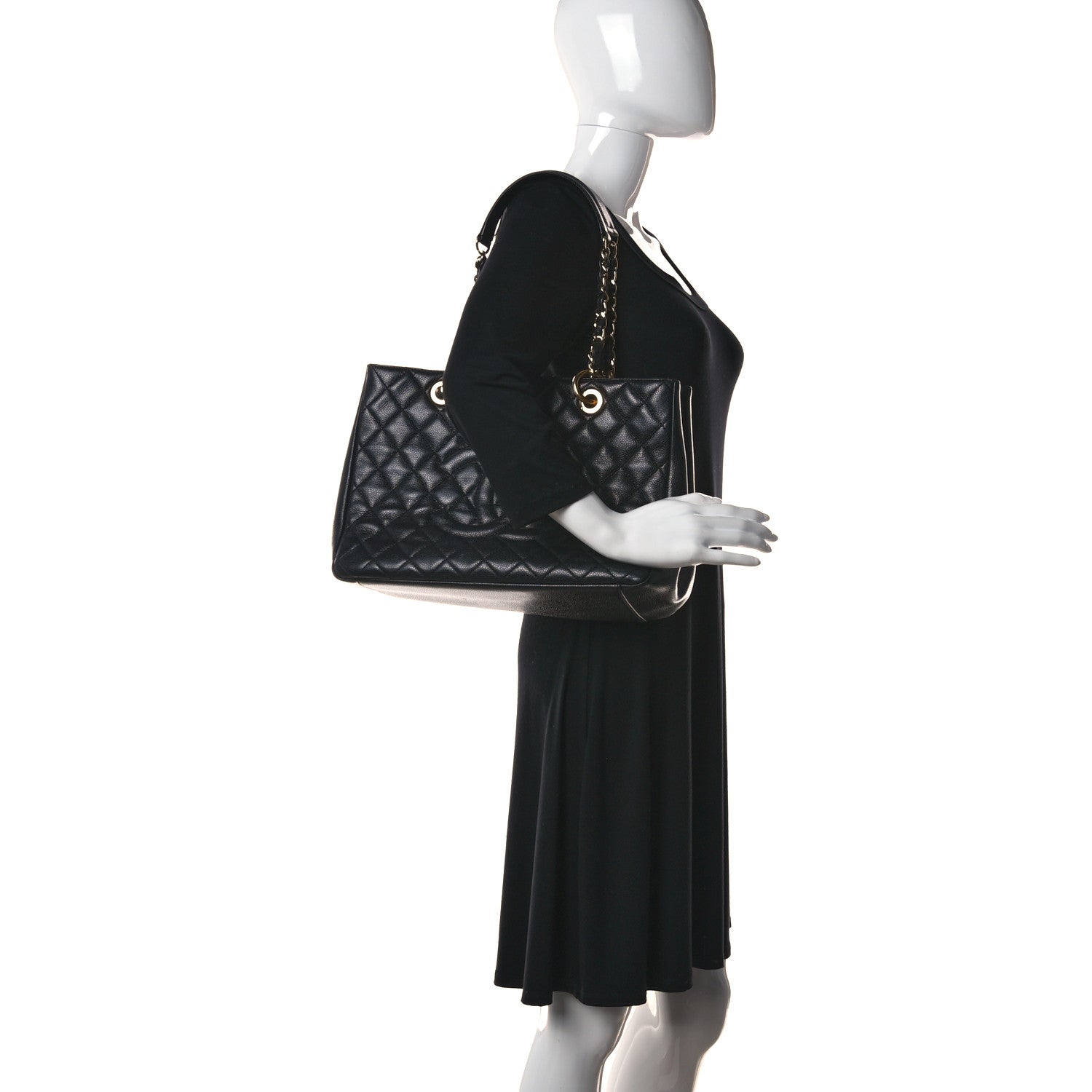 Chanel Caviar Quilted Grand Shopping Tote GST Black 2 of 12