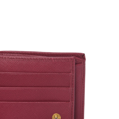Prada Saffiano Metal Bi-Fold Wallet Ibisco 10 of 11
