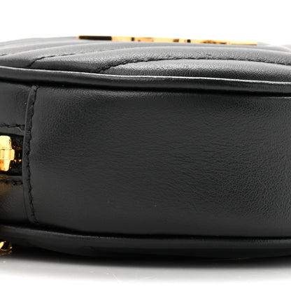 Saint Laurent Calfskin Matelasse Chevron Quilted Baby Round Vinyle Belt Bag Black 10 of 10