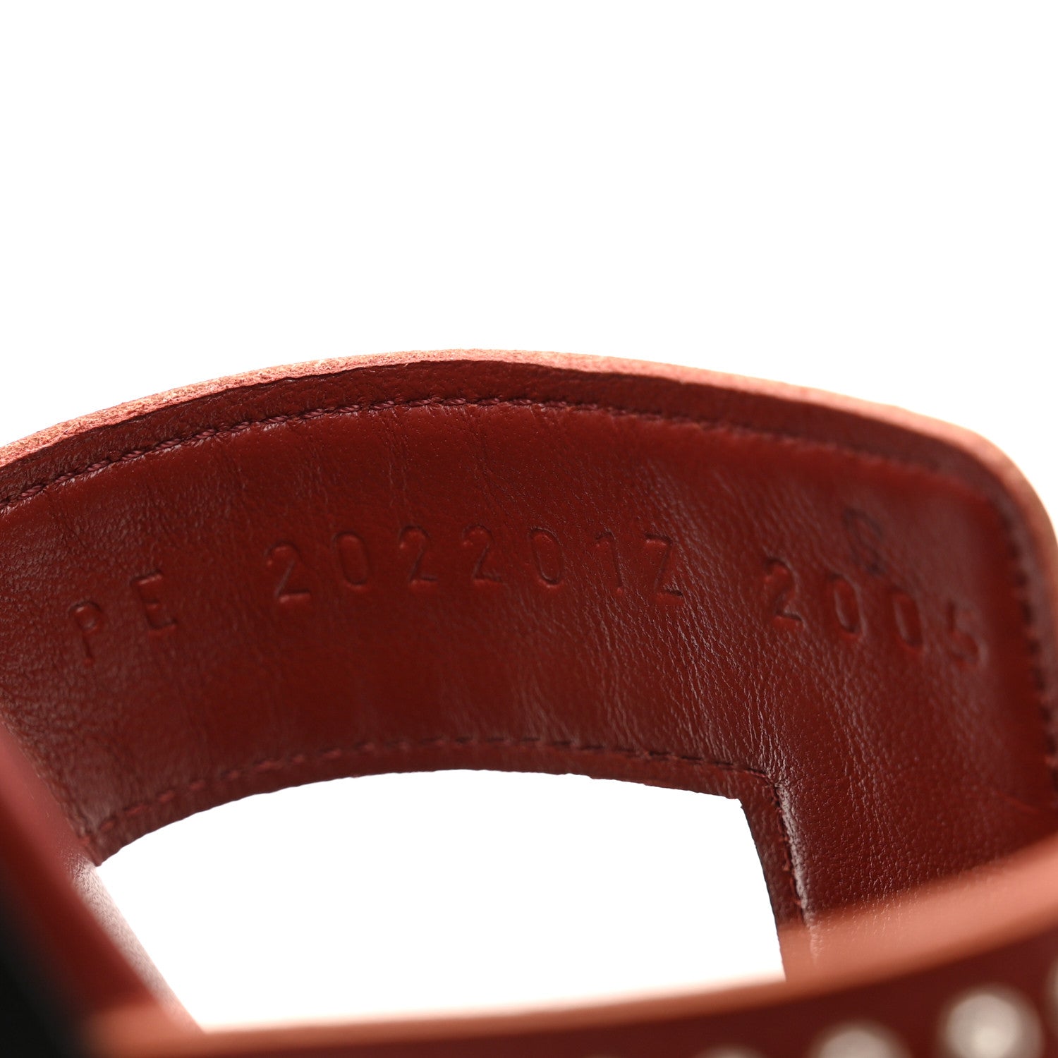 Hermes Calfskin Studded Oran Sandals 36.5 Rouge Tomette 9 of 10