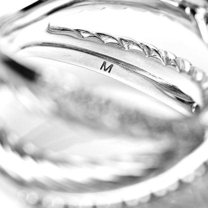 David Yurman Sterling Silver Diamond X Crossover Cable Ring 52 6 6 of 6