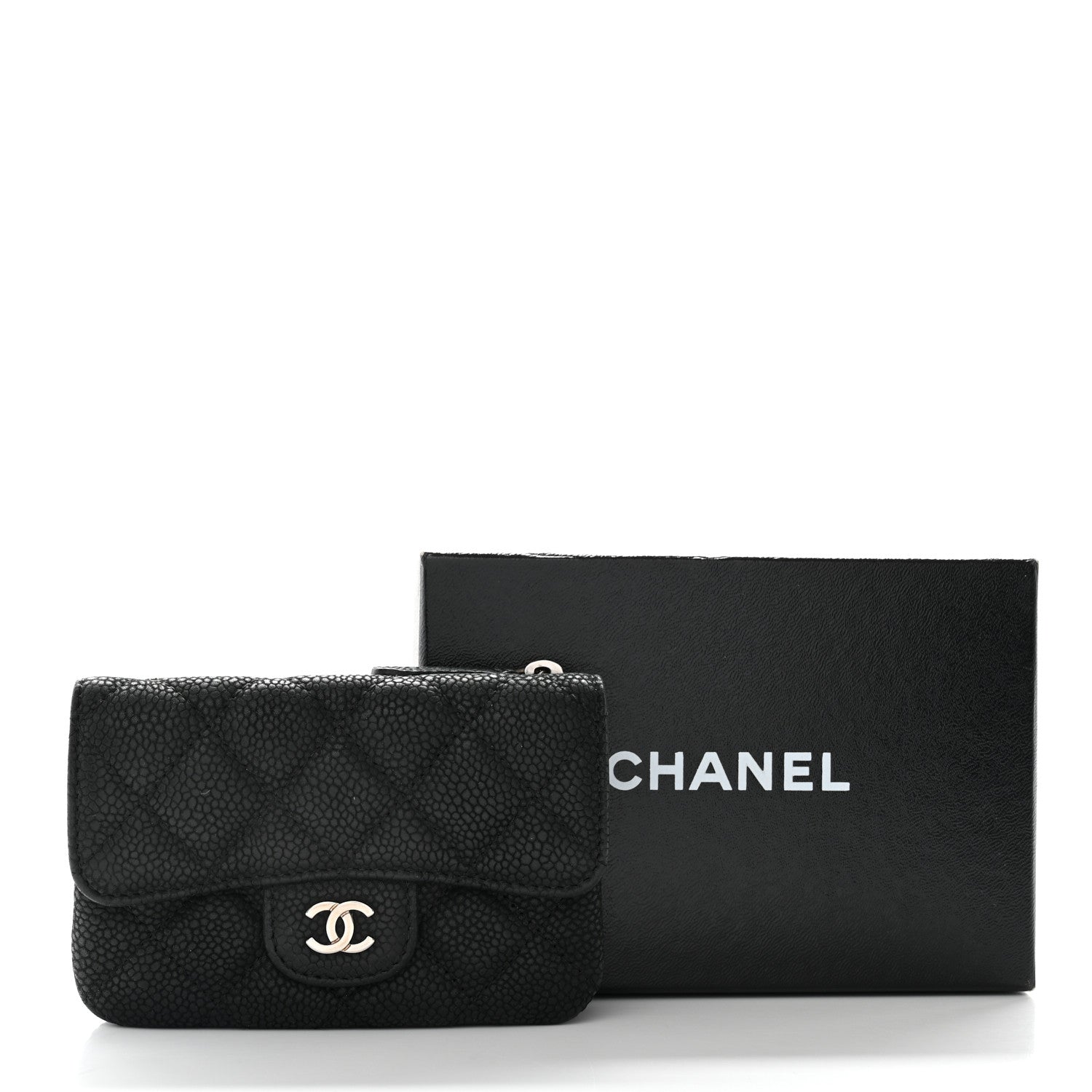 Chanel Iridescent Caviar Quilted Coin Purse Black 10 of 10