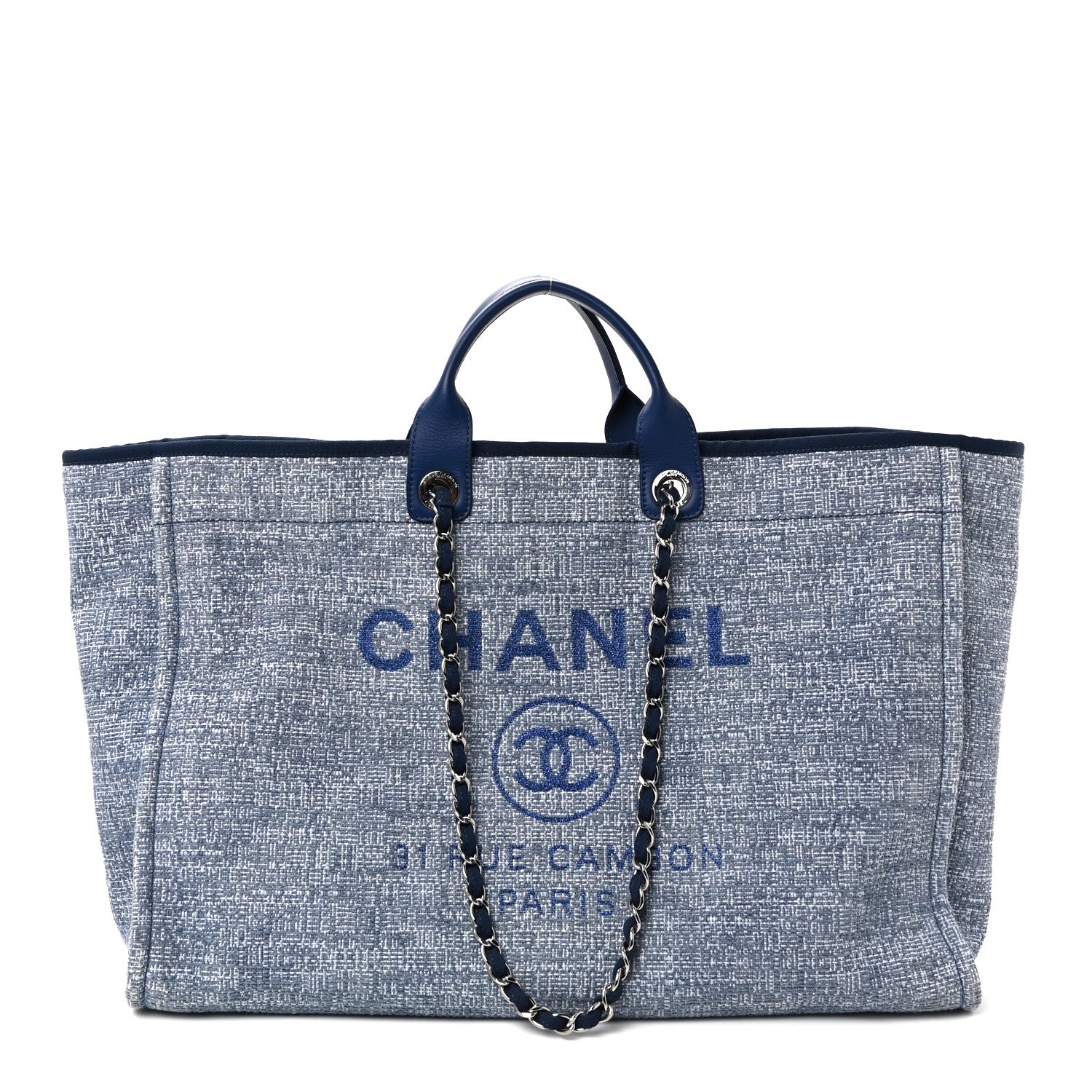 Chanel Canvas Extra Large Deauville Tote Blue 1 of 10