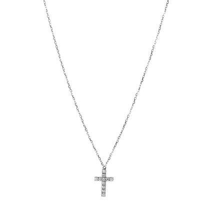 Cartier 18K White Gold Diamond Symbols Cross Pendant Necklace 1 of 4