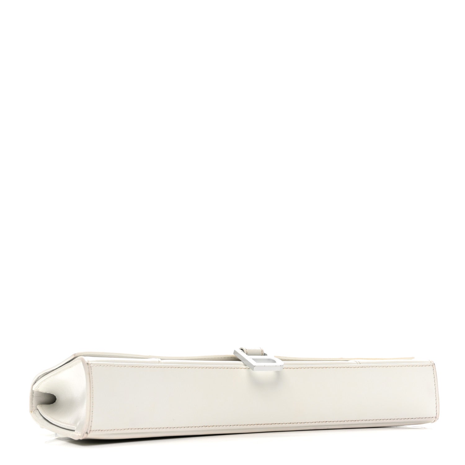 Balenciaga Shiny Box Calfskin Tonal B Hourglass Stretch Top Handle Bag White 4 of 15