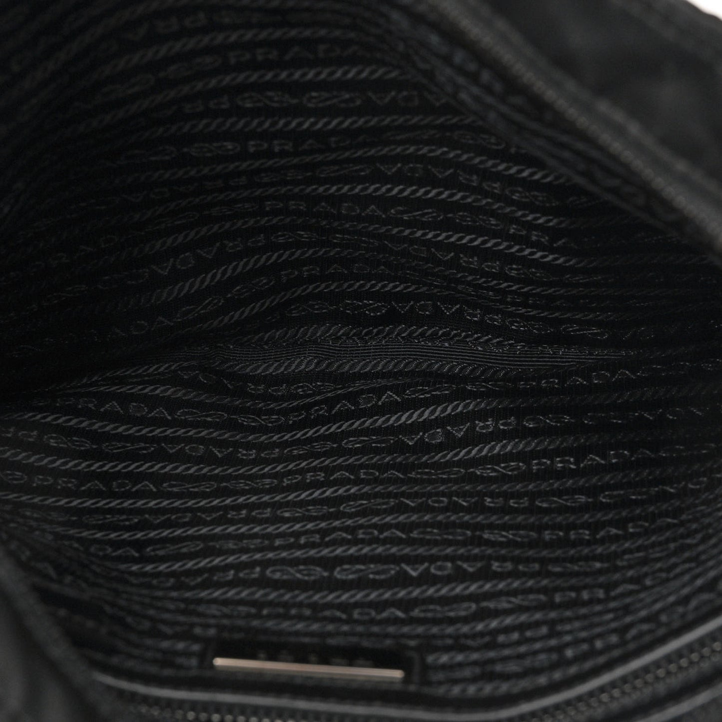 Tessuto Nylon Saffiano Flat Messenger Bag Black