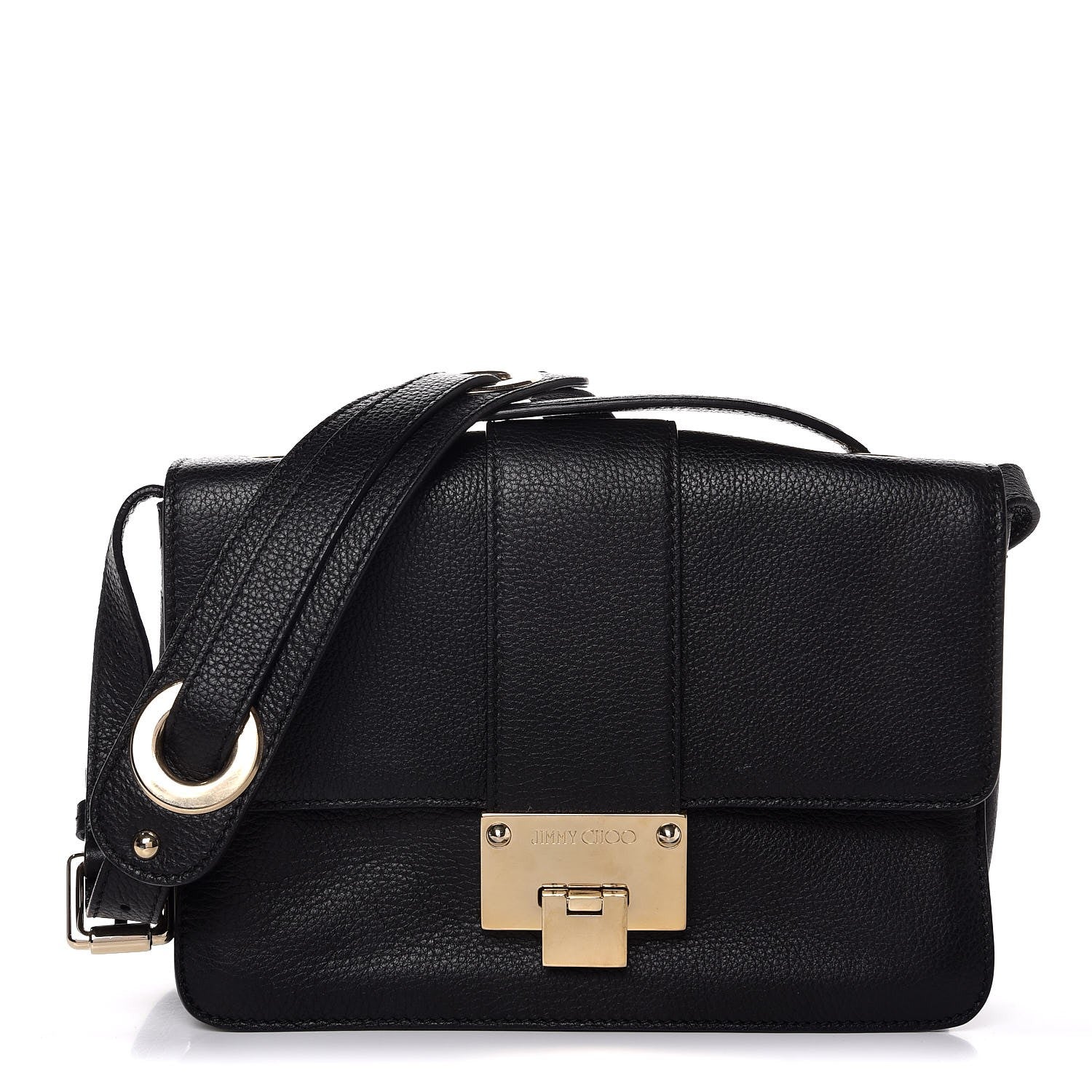 Jimmy Choo Pebbled Calfskin Rebel Crossbody Bag Black 1 of 8