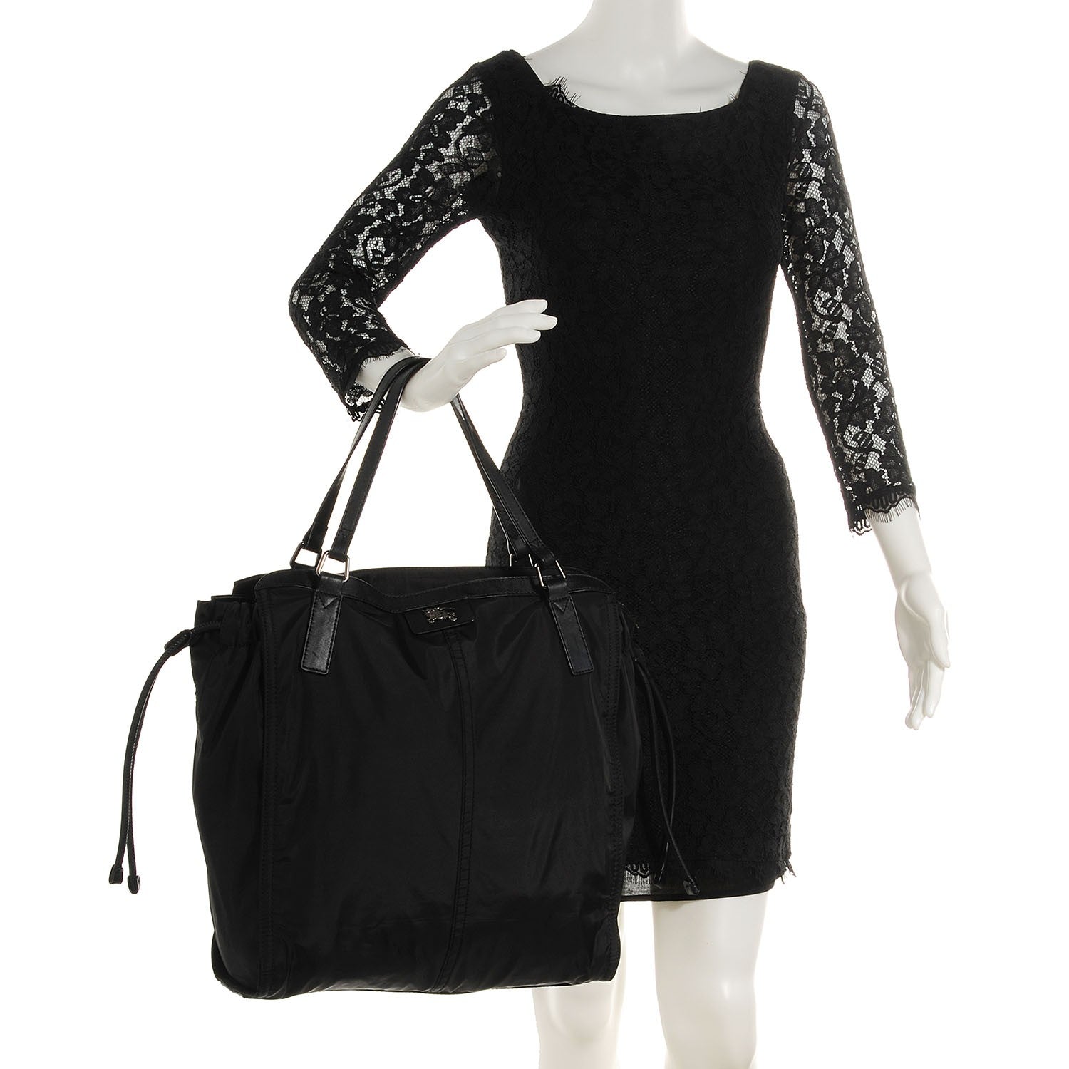 Burberry Nylon Buckleigh Packable Tote Black 2 of 8