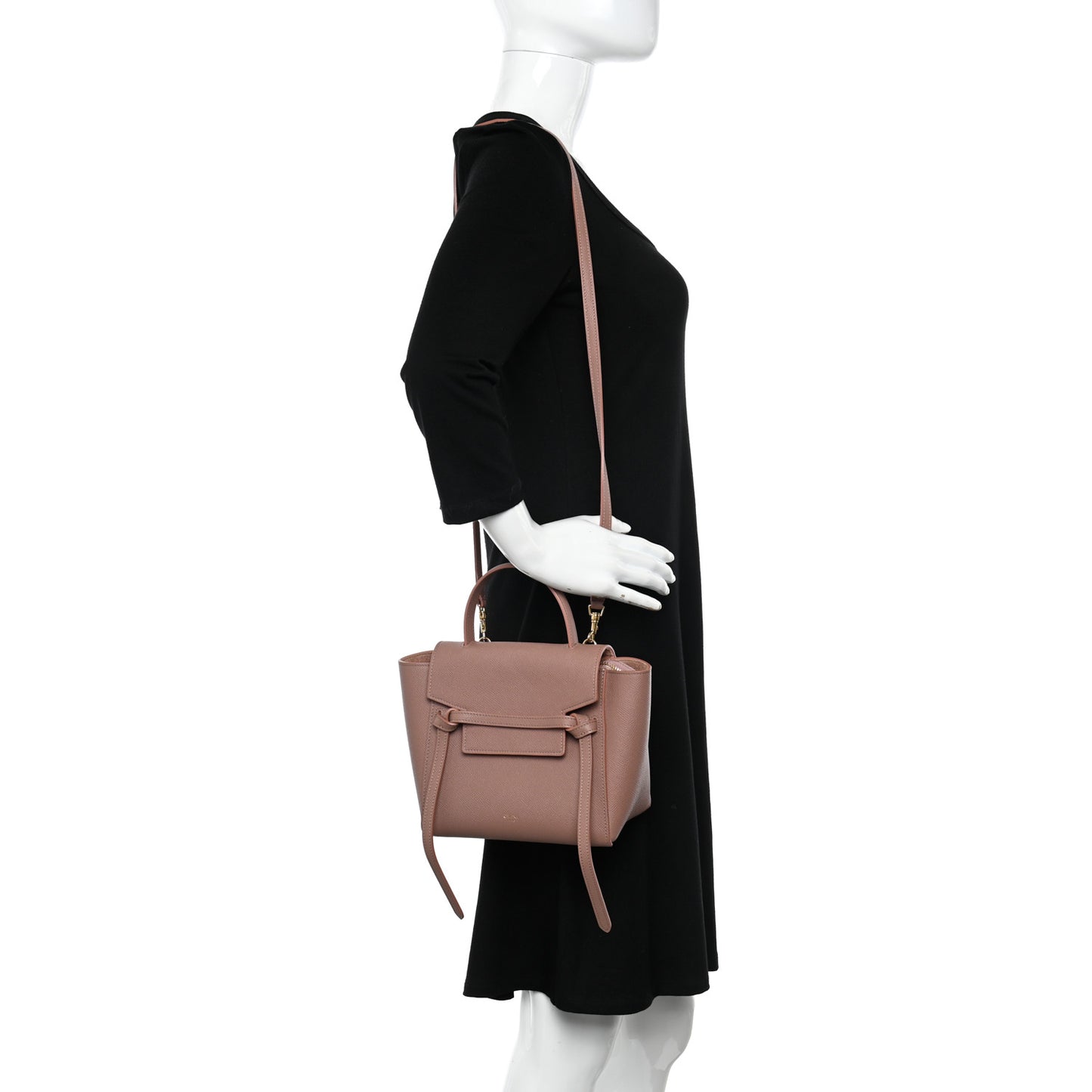 Grained Calfskin Nano Belt Bag Antique Rose