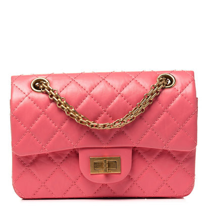 Chanel Aged Calfskin Quilted 2.55 Reissue Mini Flap Pink 1 of 8