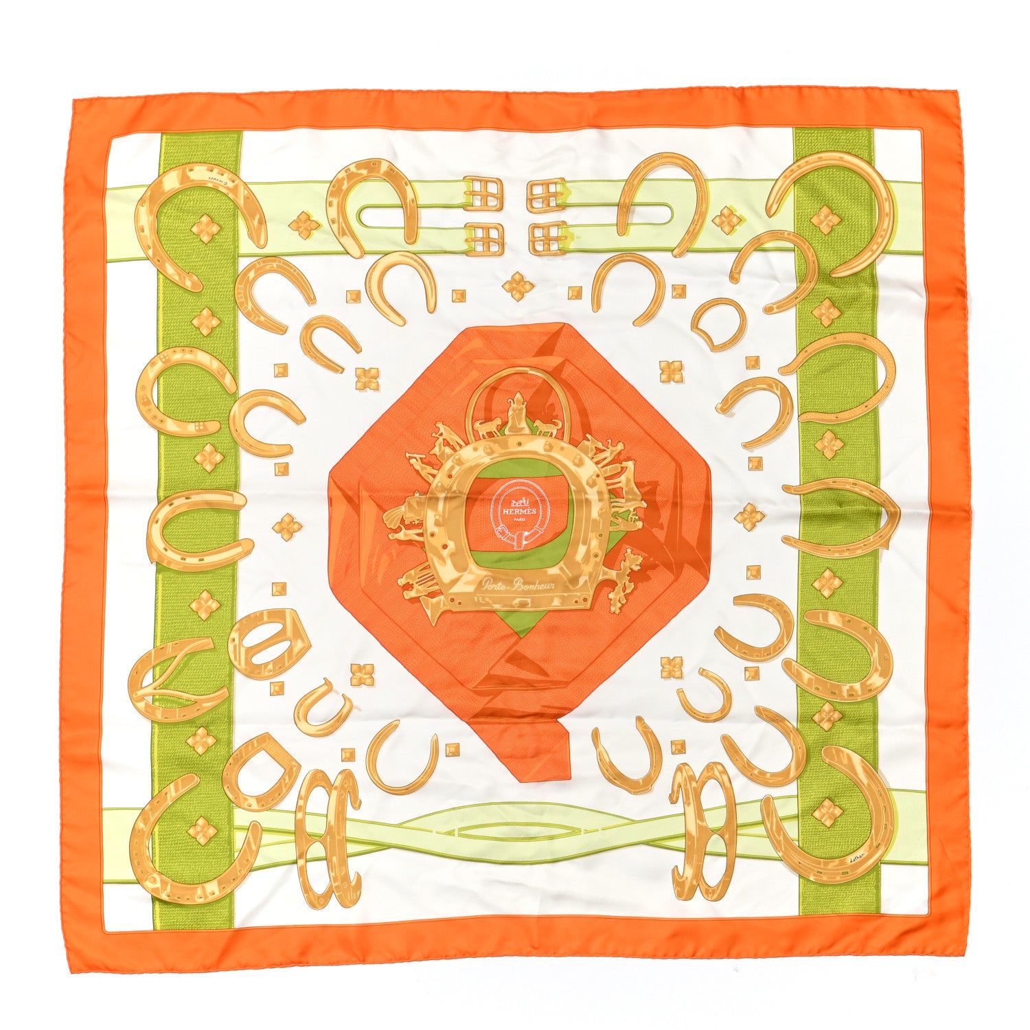 Hermes Silk Porte Bonheur Scarf 90 1 of 5