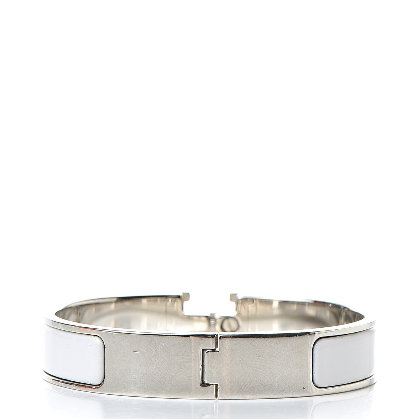 Enamel Narrow Clic Clac H Bracelet PM White