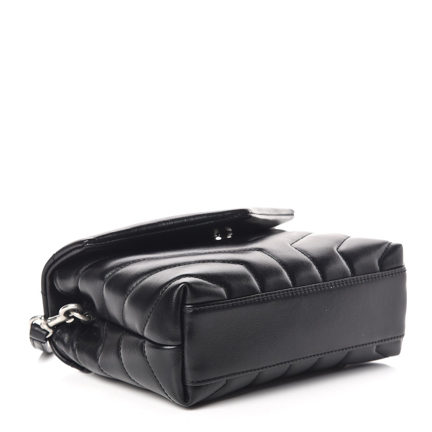 Calfskin Y Quilted Monogram Toy Loulou Crossbody Bag Black