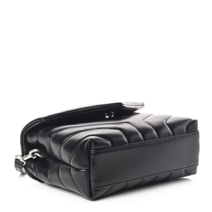 Saint Laurent Calfskin Y Quilted Monogram Toy Loulou Crossbody Bag Black 4 of 11