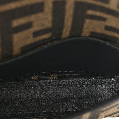 Fendi Fabric Jacquard FF 1974 Nano Baguette Charm Tobacco Moro Black 4 of 6