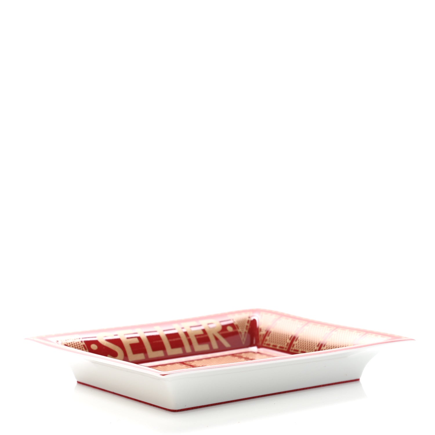 Hermes Porcelain Sellier Change Tray Rouge Or 5 of 6