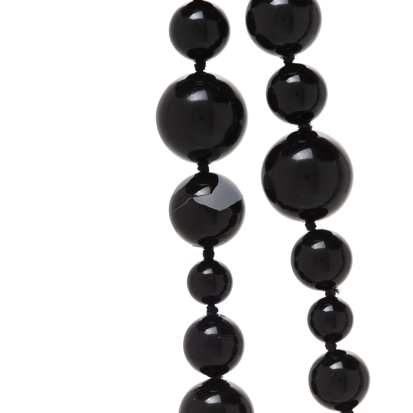Resin Enamel Beaded CC Map Long Necklace Ruthenium Black