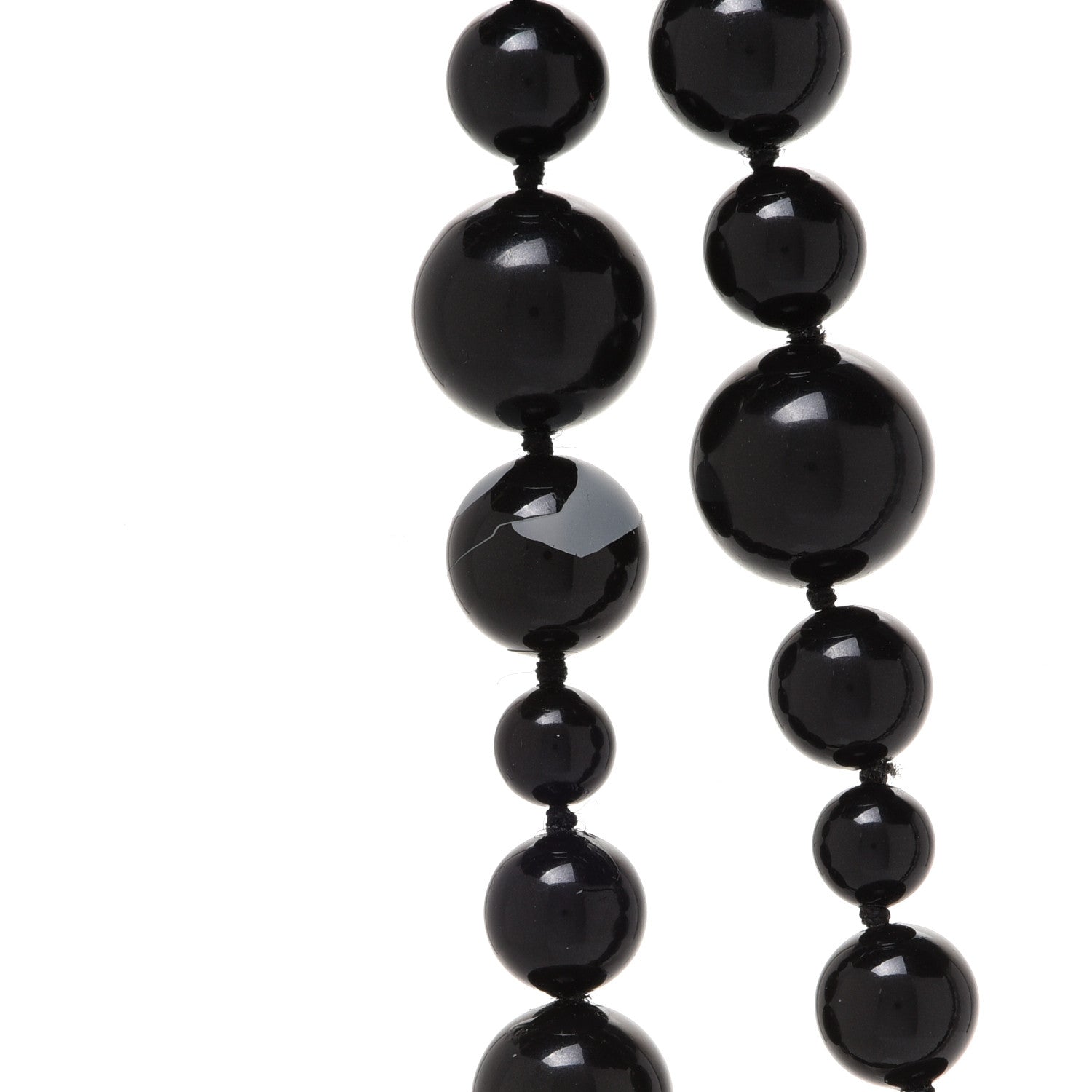 Chanel Resin Enamel Beaded CC Map Long Necklace Ruthenium Black 7 of 7