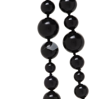 Chanel Resin Enamel Beaded CC Map Long Necklace Ruthenium Black 7 of 7
