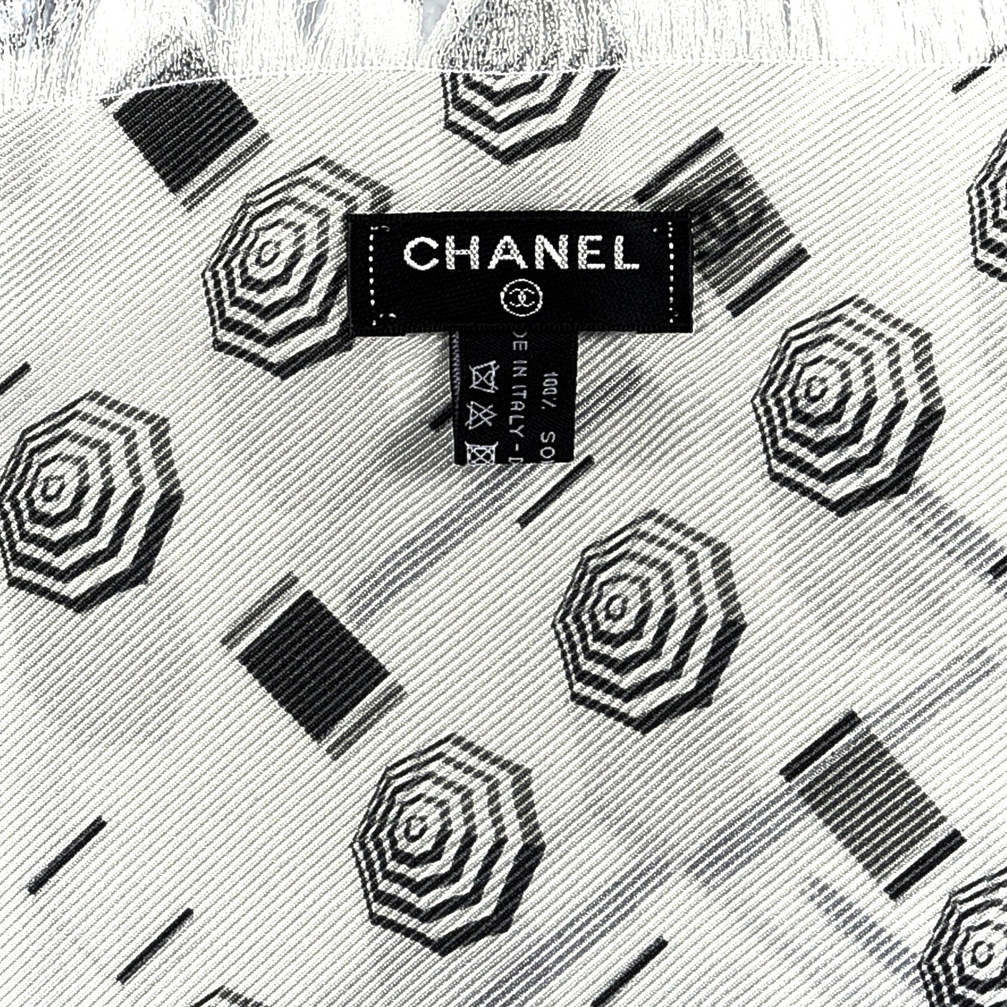 Silk CC Umbrella Print Scarf Grey