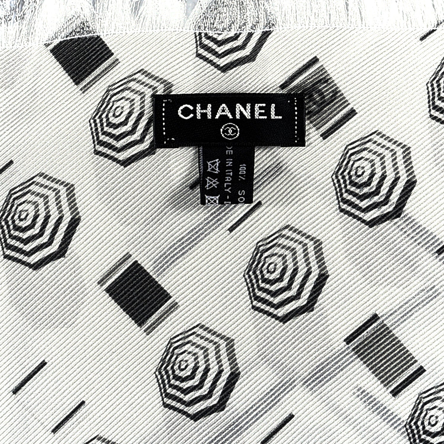 Chanel Silk CC Umbrella Print Scarf Grey 3 of 3