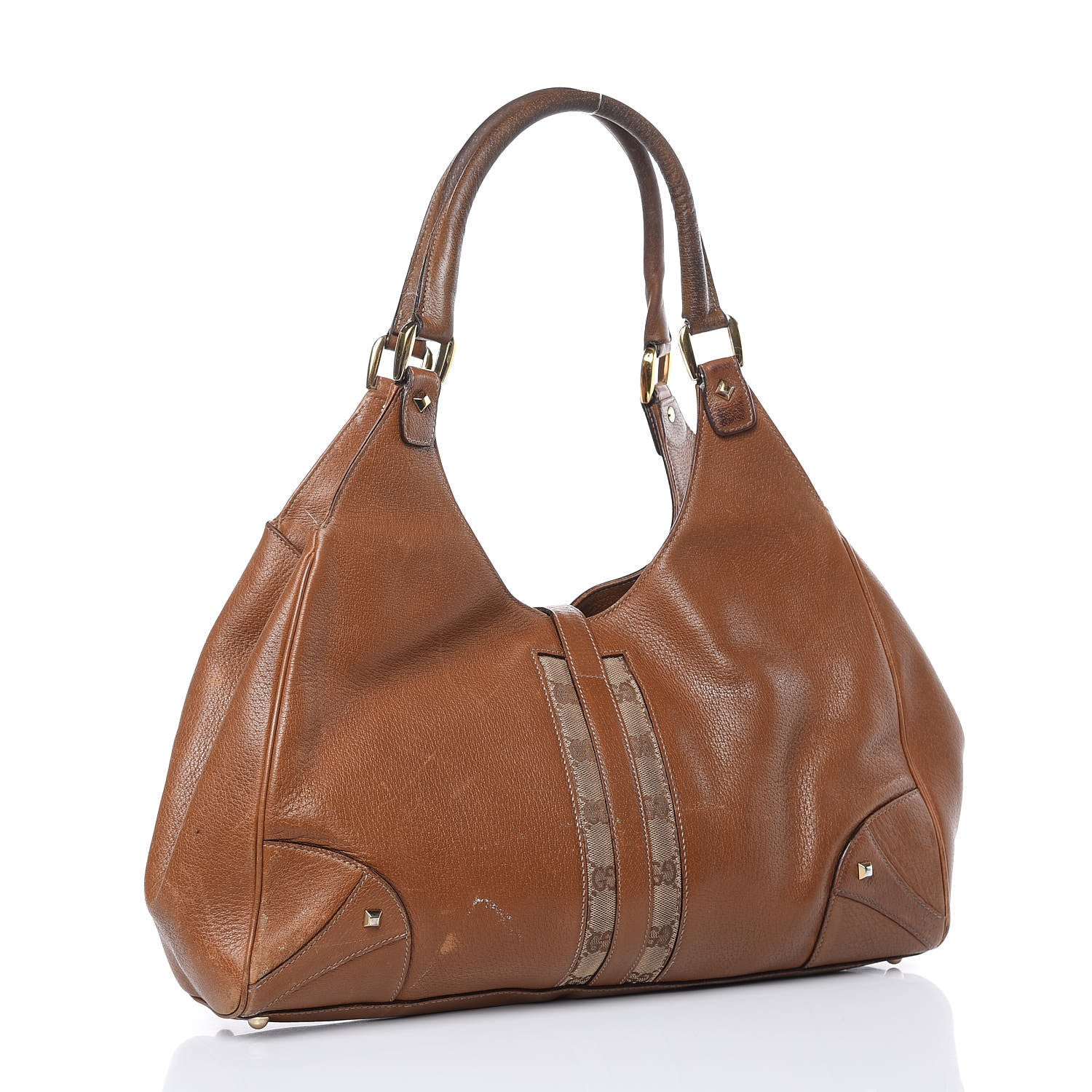 Gucci Calfskin Monogram Medium Bardot Brown 3 of 22