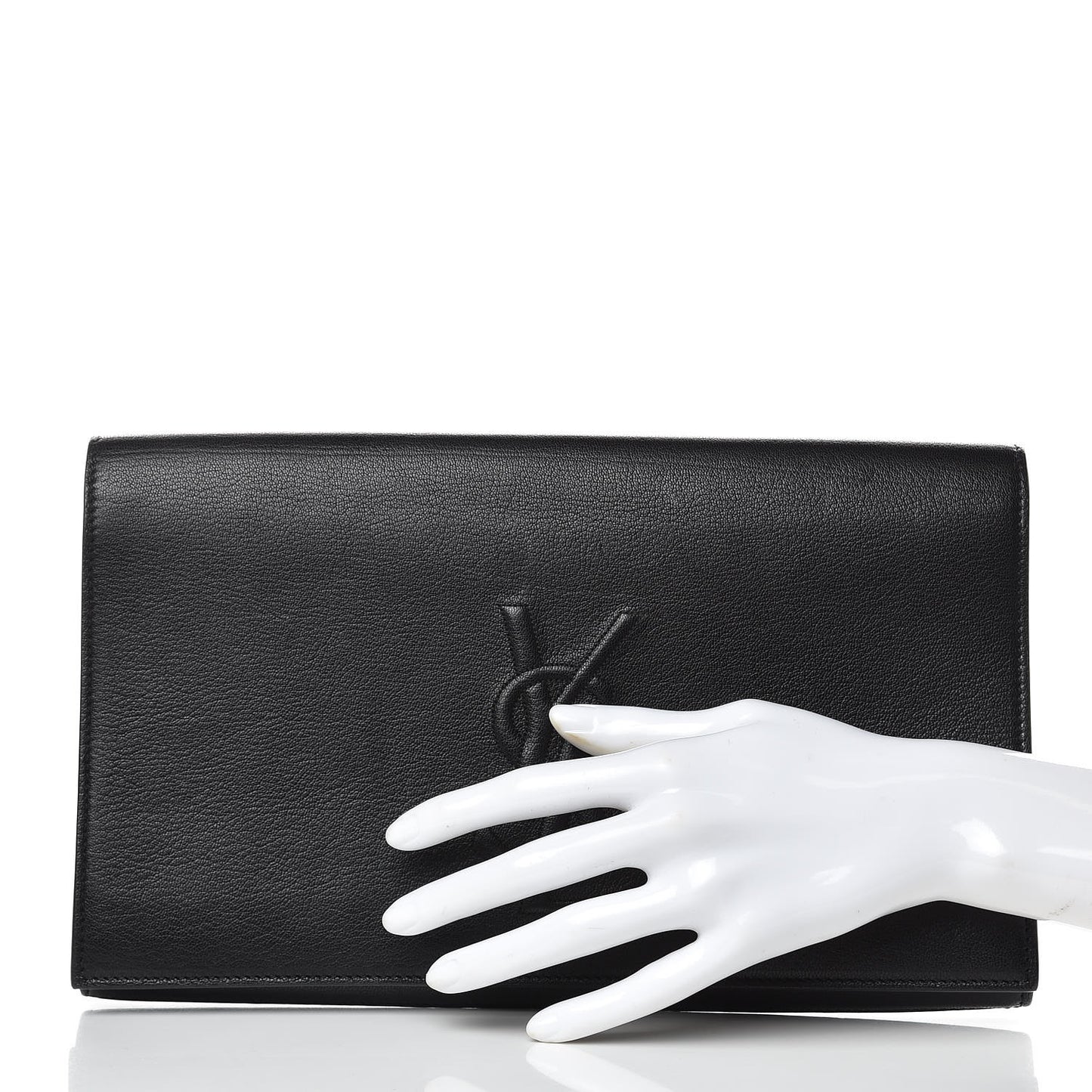 Calfskin Monogram Large Belle De Jour Clutch Black