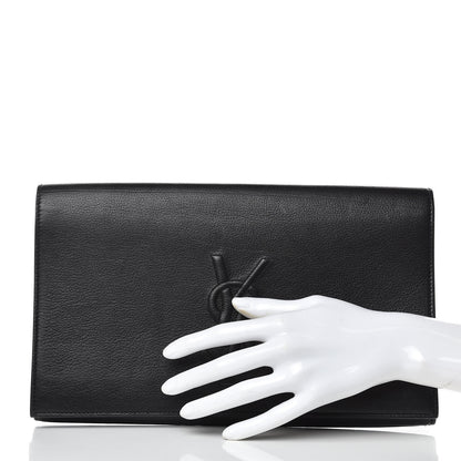 Saint Laurent Calfskin Monogram Large Belle De Jour Clutch Black 2 of 9