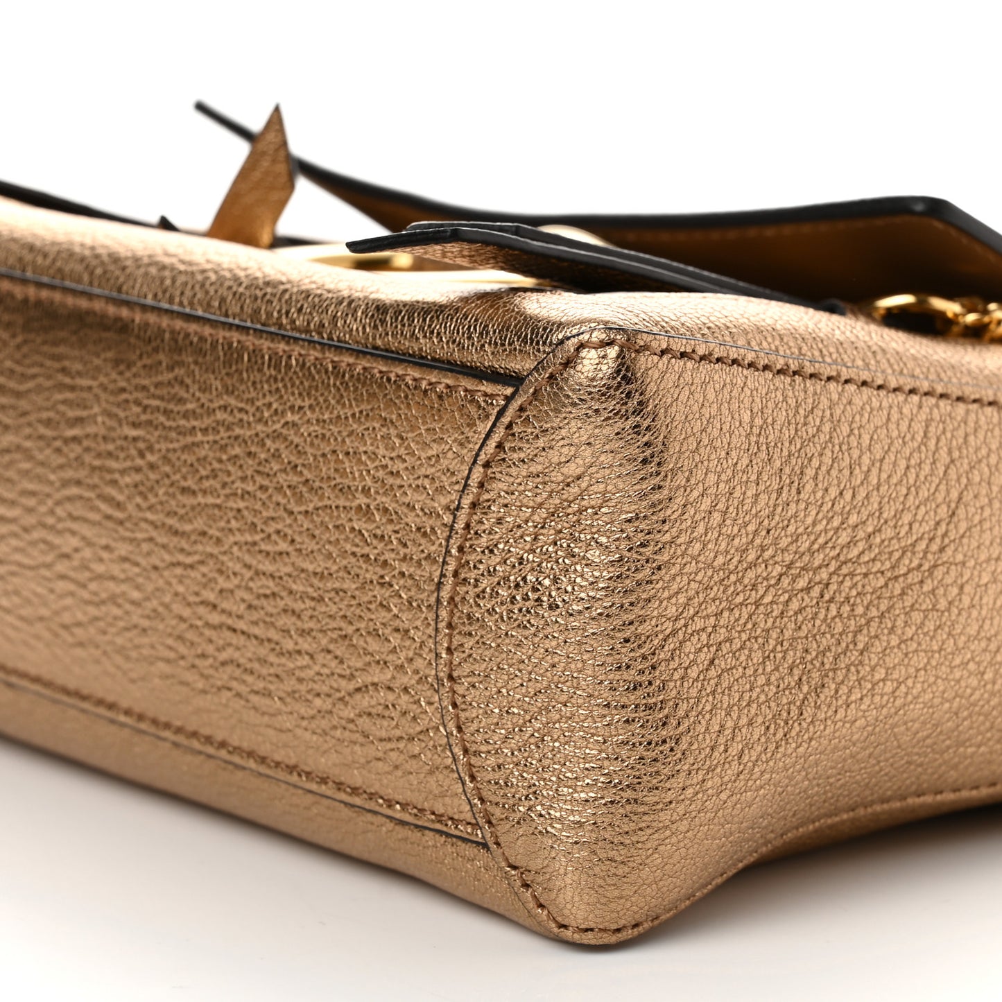 Metallic Calfskin Mini Faye Day Shoulder Bag Gold