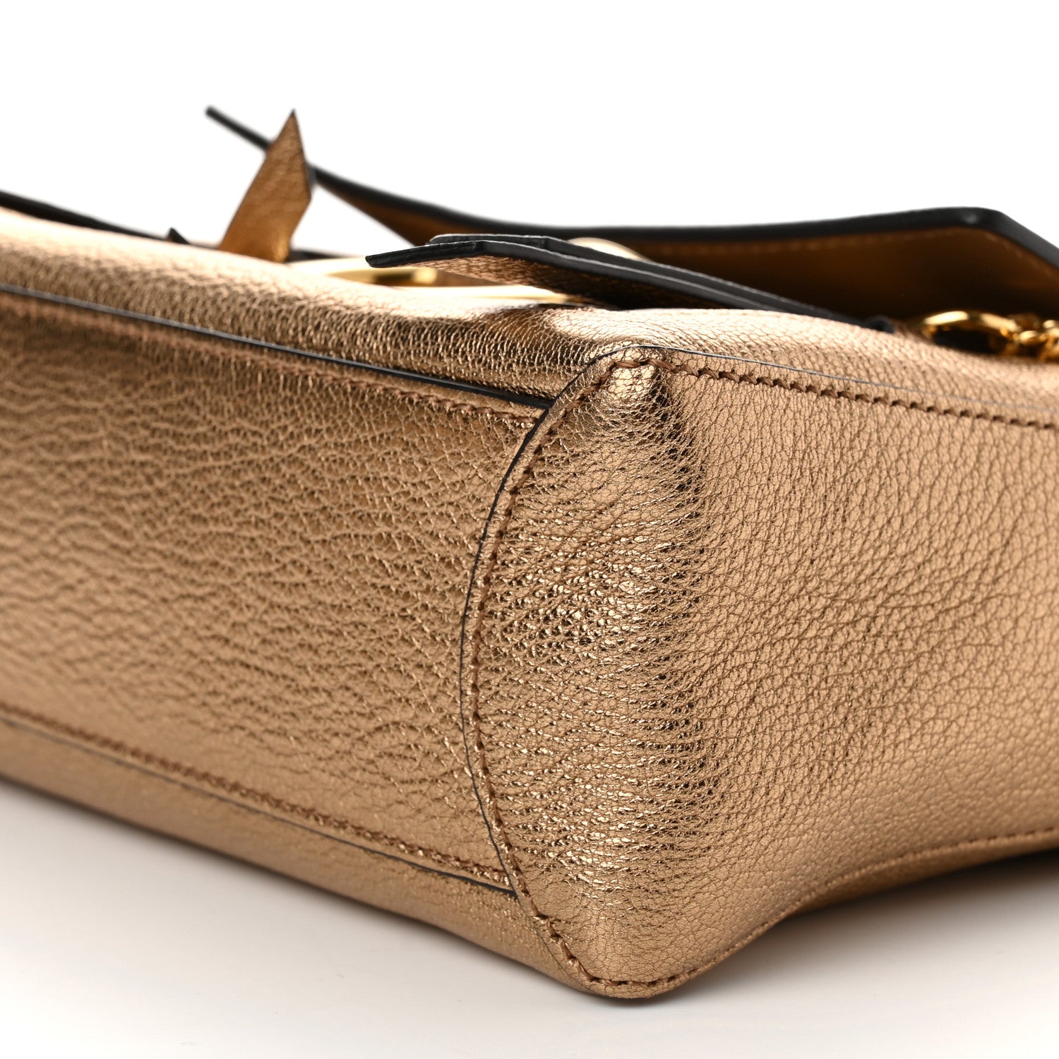 Chloe Metallic Calfskin Mini Faye Day Shoulder Bag Gold 10 of 10