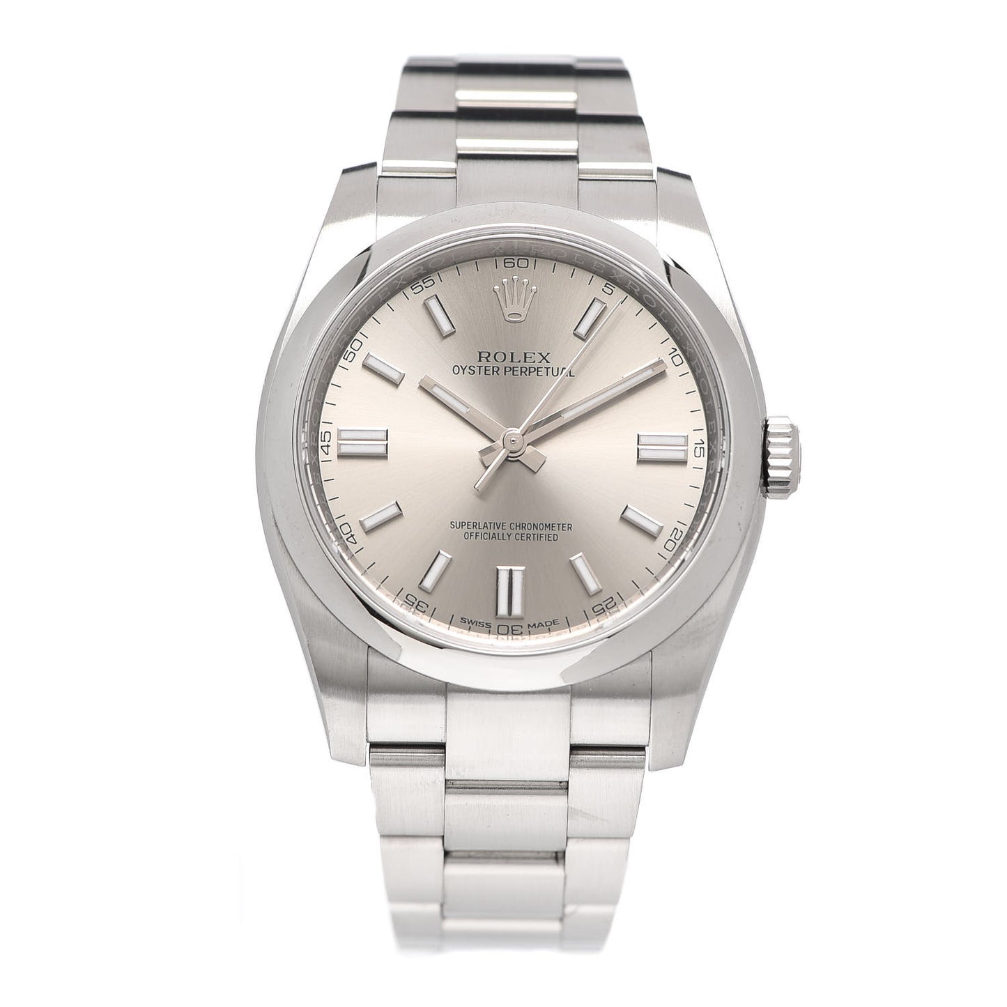 Stainless Steel 36mm Oyster Perpetual Watch Silver 116000