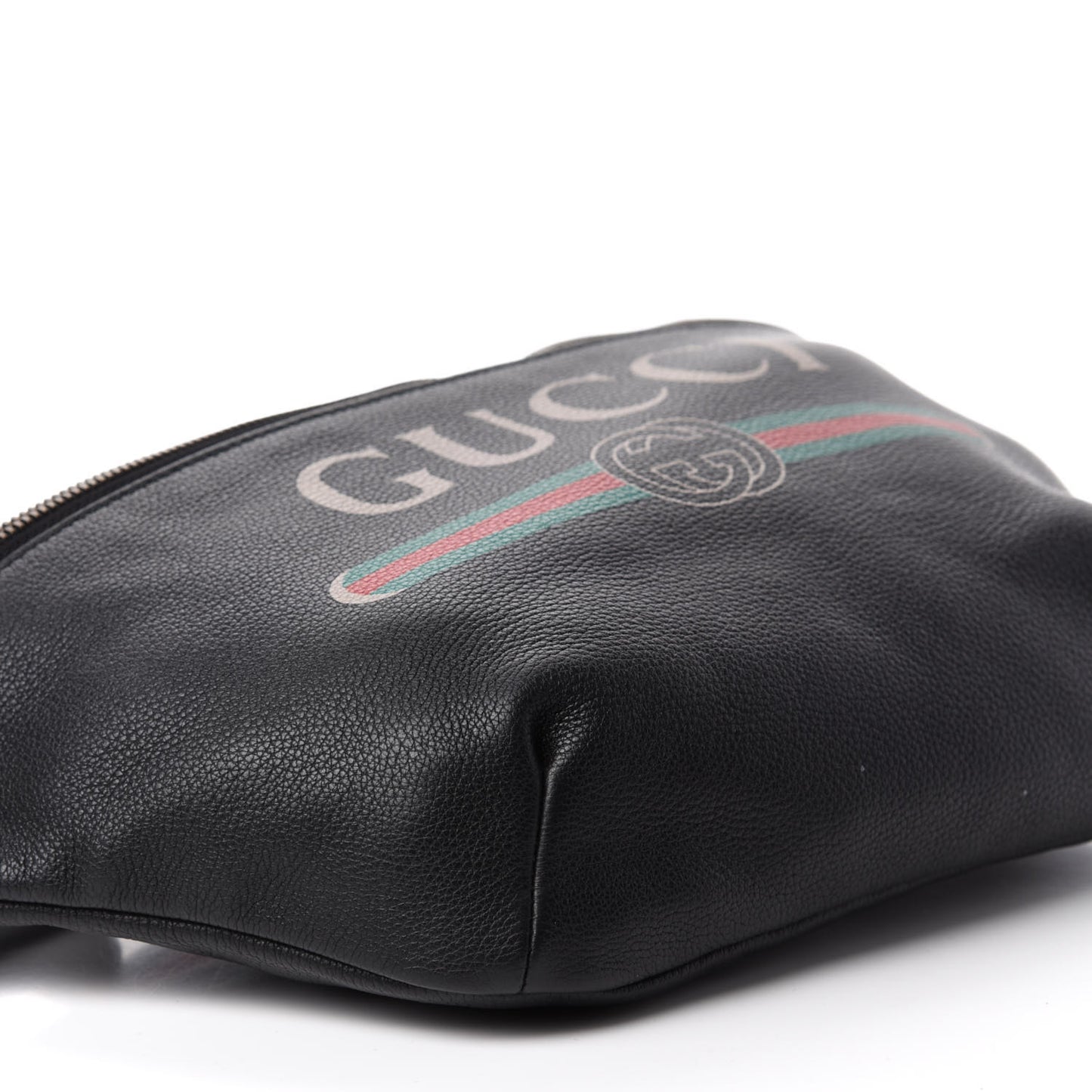 Grained Calfskin Logo Belt Bag Black