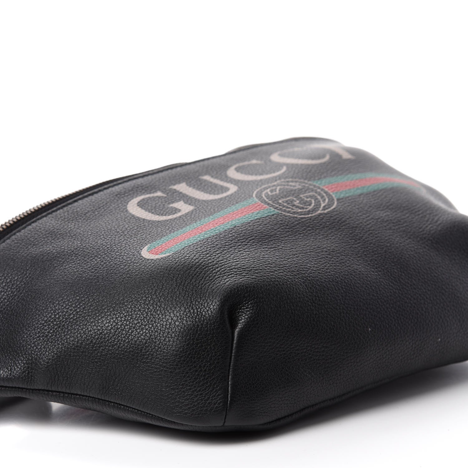 Gucci Grained Calfskin Logo Belt Bag Black 6 of 10