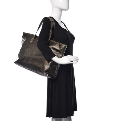 Gucci Imprime Monogram Large Zippered Shopping Tote Pewter 2 of 12