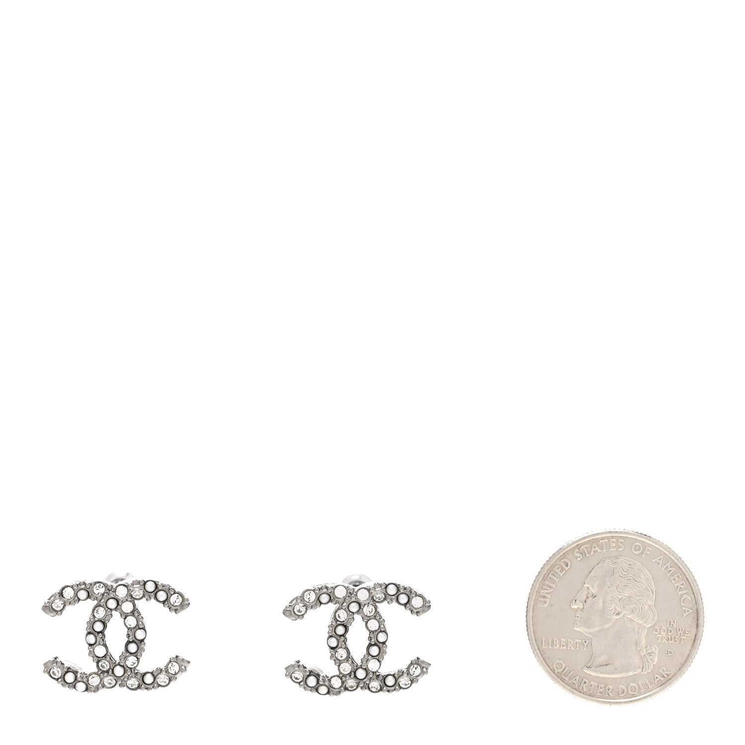 Chanel Ruthenium Crystal Pearl Caviar Earrings 2 of 5